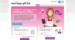 Desktop Screenshot of marriagegiftlist.com