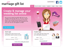 Tablet Screenshot of marriagegiftlist.com